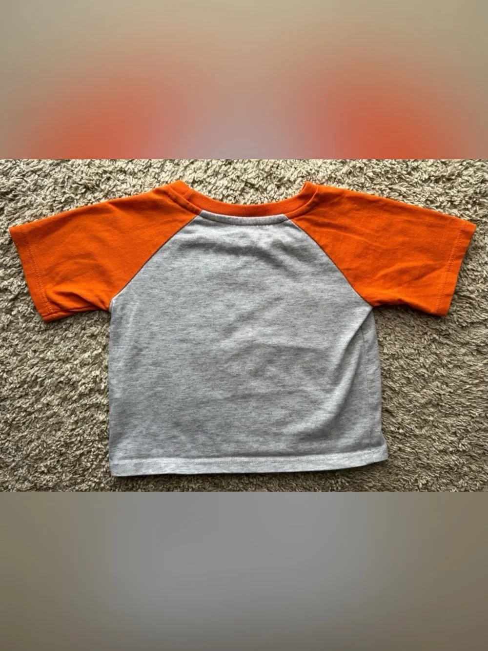Lullaby Lane Lil Sport 2-Piece Outfit Set 3-6 Months Orange Raglan Tee & Shorts